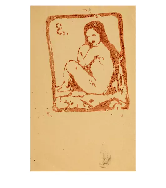 Giovanni Giacometti — Sitzender Mädchenakt nach links - Ottilia — Galerie Kornfeld