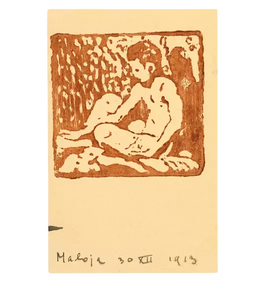 Giovanni Giacometti — Sitzender Knabenakt nach links (Diego) — Galerie Kornfeld