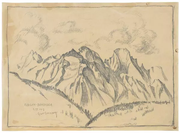 Giovanni Giacometti — Blick auf Albigna und die Bondasca Gruppe — Galerie Kornfeld