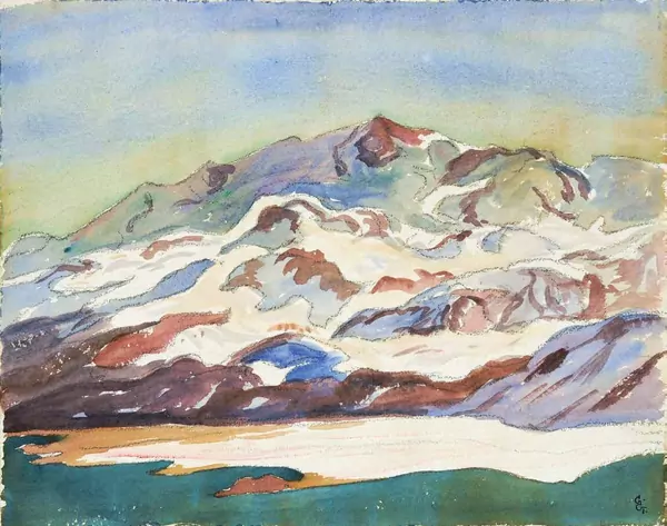 Giovanni Giacometti — GIOVANNI GIACOMETTI Stampa 1868–1933 Glion Blick über den Silsersee auf den Corvatsch — Galerie Kornfeld