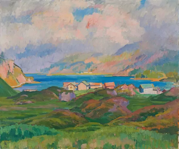 Giovanni Giacometti — Capolago mit Silsersee — Galerie Kornfeld