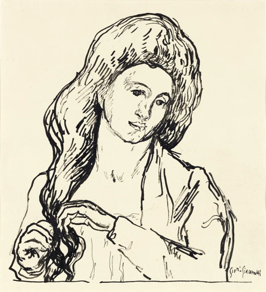 Giovanni Giacometti — Bildnis Annetta Giacometti (Toeletta della sera)