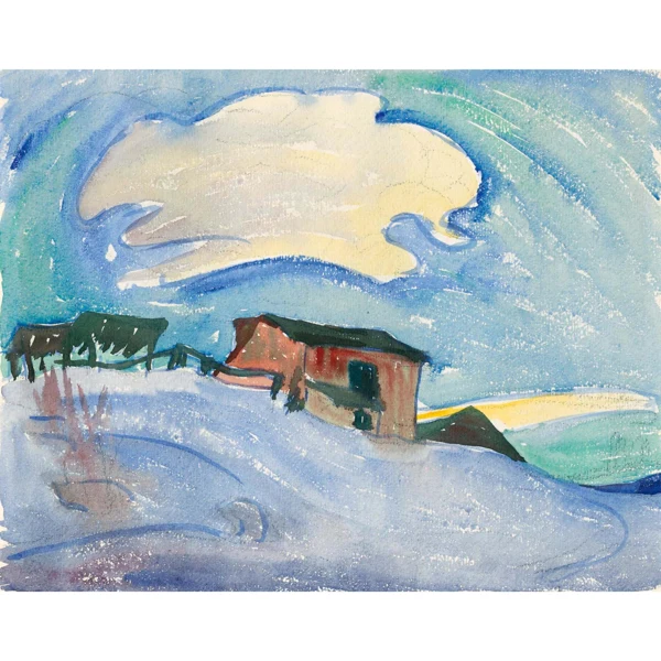 Giovanni Giacometti — BERGHÜTTE (IM WINTER) MOUNTAIN SHELTER (IN WINTER)