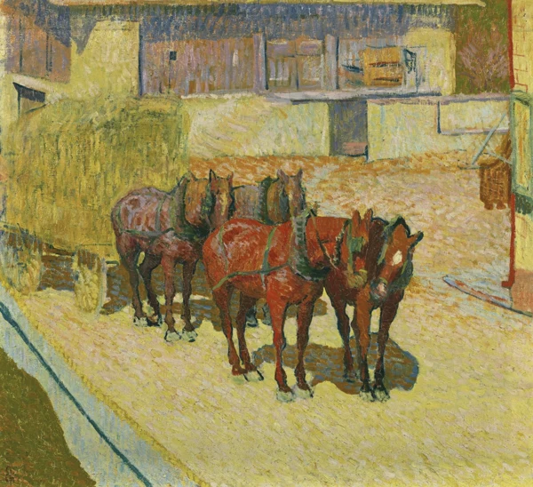 Giovanni Giacometti — Cavalli al sole