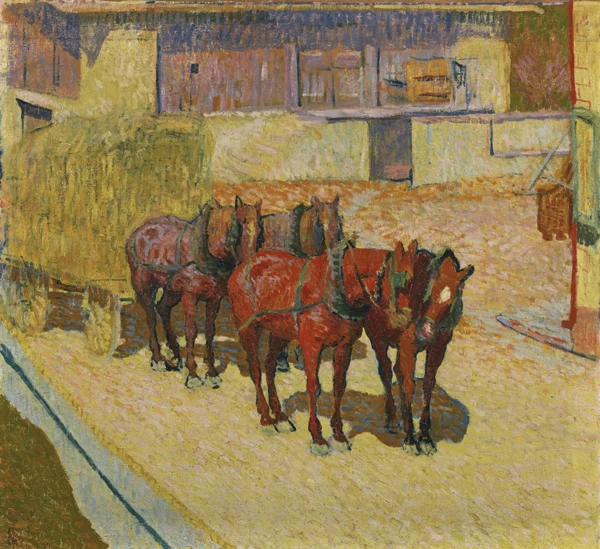 Giovanni Giacometti — Cavalli al sole