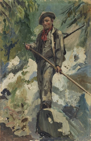 Giovanni Giacometti — Junger Mann auf Felsblock