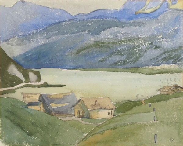 Giovanni Giacometti — Blick von Capolago auf Silsersee und Corvatsch