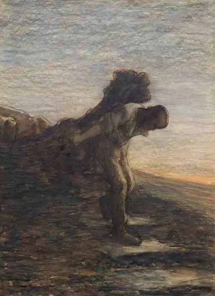 GIOVANNI SEGANTINI — L'ultima fatica del giorno (The last load of the day). 1884–86. — Koller Auktionen