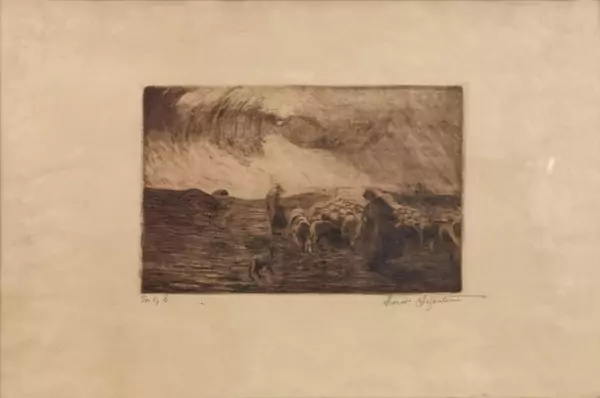 Giovanni Segantini (1858-1899), gravé par Mario Segantini (1885-1916) — Genève Enchères