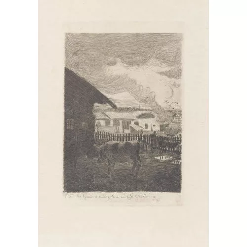 Giovanni Segantini — Kuh im Hof.