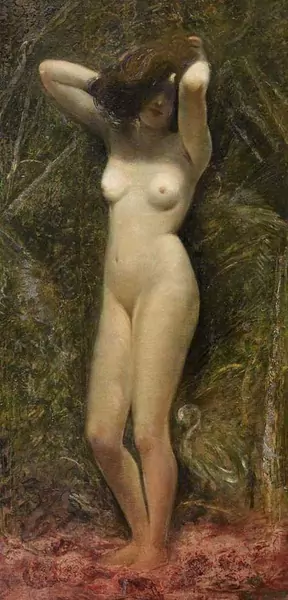 GIOVANNI SEGANTINI — Stehender Frauenakt. Um 1880. — Koller Auktionen
