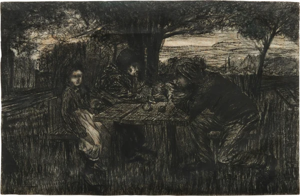 Giovanni Segantini — Piccola compagnia in giardino