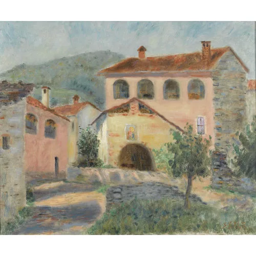 Giuseppe Soldati — Sonnige Tessiner Dorfpartie.