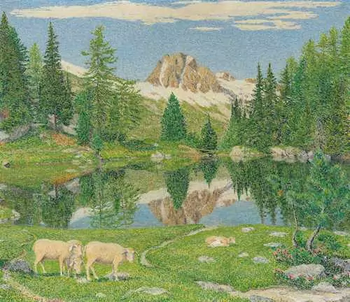 GOTTARDO SEGANTINI — Bitaberghsee mit Lagrev. (Lägh da Bitabergh with Lagrev) 1953. — Koller Auktionen