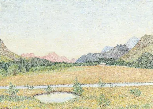 GOTTARDO SEGANTINI — Abendstimmung beim Silvaplanersee. — Koller Auktionen