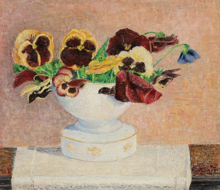 Stillleben mit Stiefmütterchen, 1947