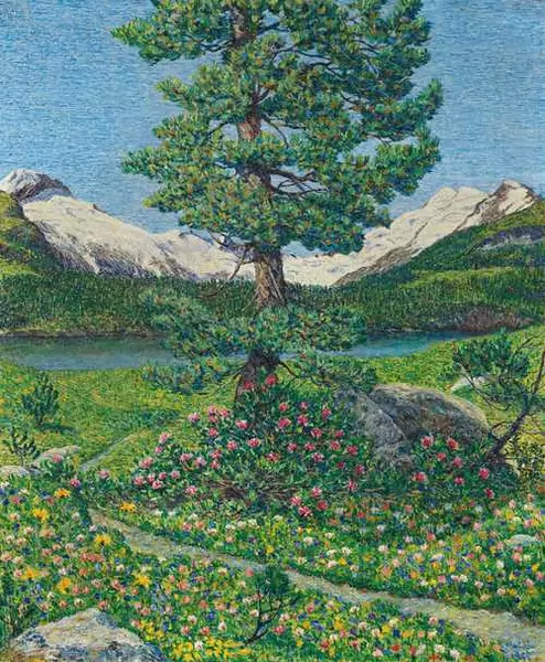 GOTTARDO SEGANTINI — Maloja "Paesaggio paradisiaco". 1920. — Koller Auktionen