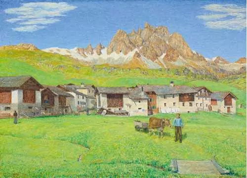 GOTTARDO SEGANTINI — Grevasalvas with the Piz Lagrev in the background. 1938. — Koller Auktionen