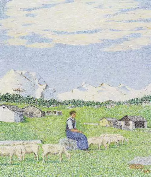 GOTTARDO SEGANTINI — Bäuerin mit Schafen. 1969. — Koller Auktionen