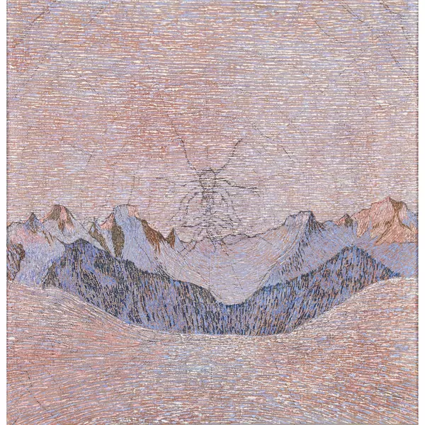 Winterliche Berglandschaft mit Spinnennetz