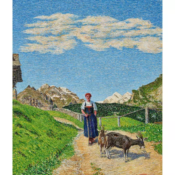 "Hirtin mit Ziegen"