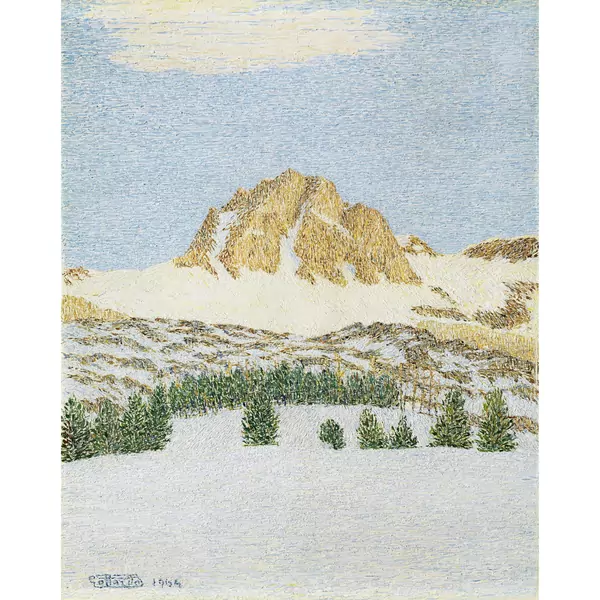 Gottardo Segantini — Piz Lagrev im Winter — Galerie Kornfeld
