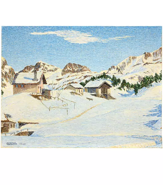 Gottardo Segantini — Engadiner Winterlandschaft — Galerie Kornfeld