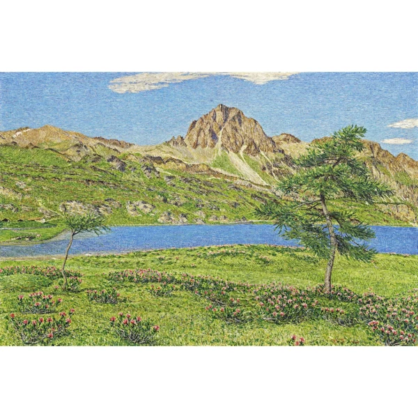 Gottardo Segantini — ENGADINER LANDSCHAFT IM FRÜHSOMMER, 1945 EARLY SUMMER LANDSCAPE IN ENGADIN IN, 1945