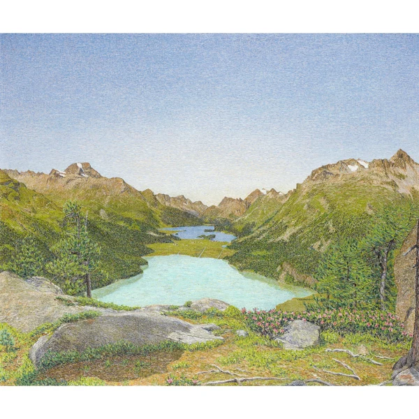 Gottardo Segantini — BLICK INS OBERENGADIN, 1947 VIEW INTO UPPER ENGADIN, 1947
