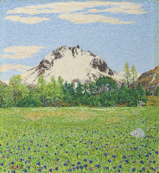 Gottardo Segantini — Engadiner Frühlingslandschaft, 1937