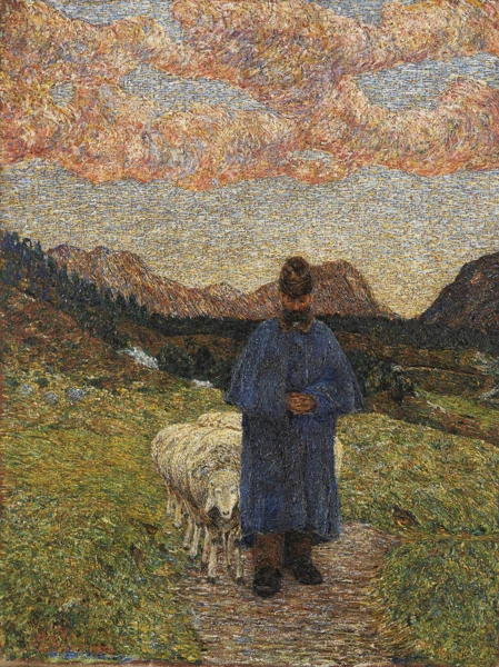 Gottardo Segantini — Schafhirte in den Engadiner Bergen