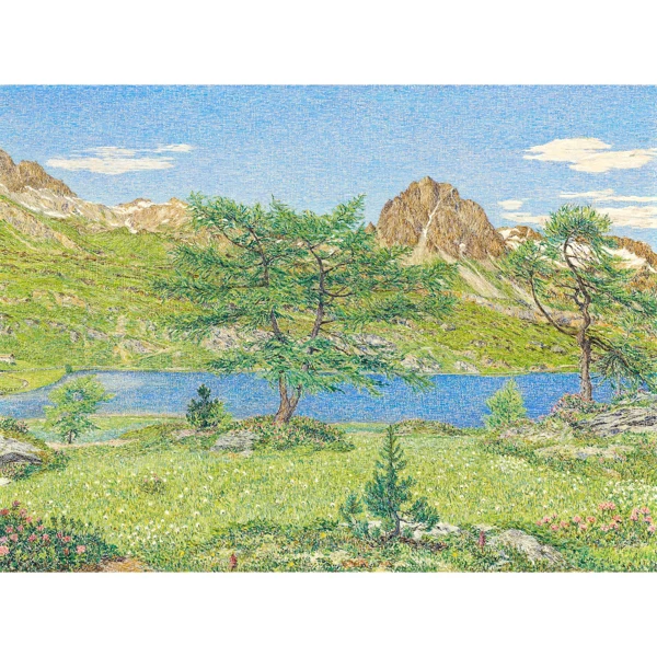 Gottardo Segantini — FRÜHLING AM MALOJASEE MIT LAGREV, 1954 SPRING AT LAKE MALOJA WITH LAGREV, 1954