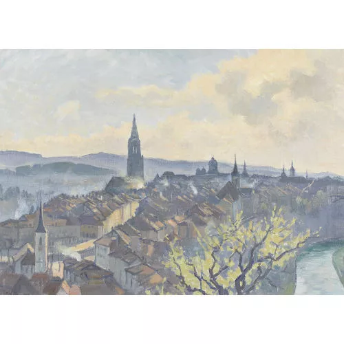 Gottfried Lüscher — Sicht auf die Berner Altstadt vom Rosengarten aus.