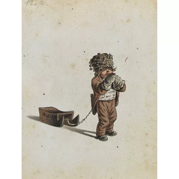 GOTTFRIED MIND — Kleiner Schlittenfahrer.