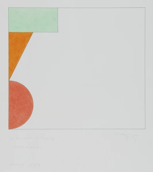Gottfried Honegger — 3 Zeichnungen: Glas-Collage Entwurf, 1993