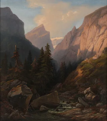 Gottlieb Bion — Auf dem Weg nach Seealp (Appenzell Innerrhoden), 1851