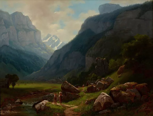 Gottlieb Bion — Schwendetal mit Blick auf Altmann, 1861
