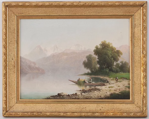 Gottlieb Dietrich — L'Eiger, le Mönch et la Jungfrau depuis le bord du Lac de Thun