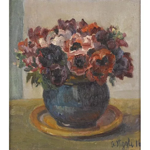 Gret Niggli — Stillleben mit Blumen in einer Vase.