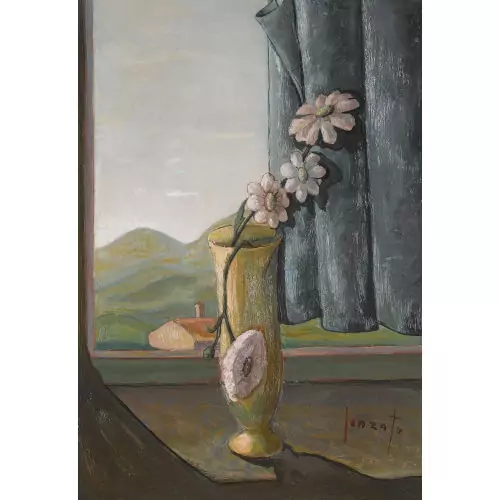 Blumenstillleben auf dem Fenstersims