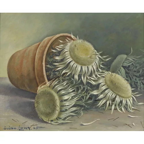 Guido Locca — Stillleben mit Silberdisteln.
