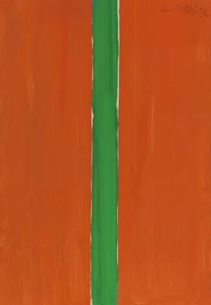 Günther Förg — Ohne Titel (2A, orange mit grün)