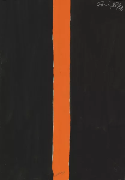 Günther Förg — Ohne Titel (5B, schwarz mit orange)