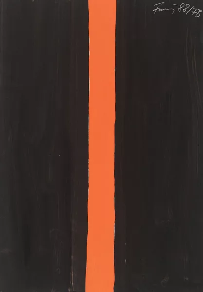 Günther Förg — Ohne Titel (schwarz mit orange)