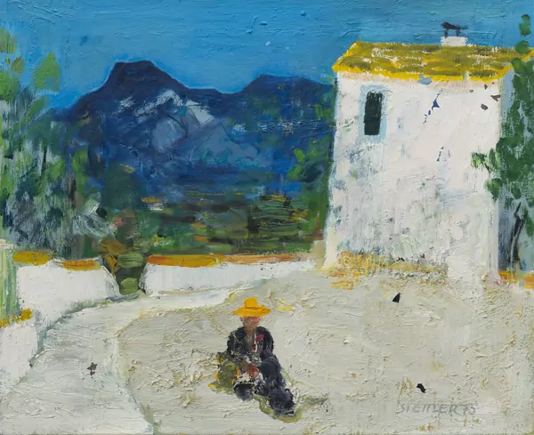 Gustav STETTLER (1913-2005), "Maison blanche et montagne", huile — DognyAuction
