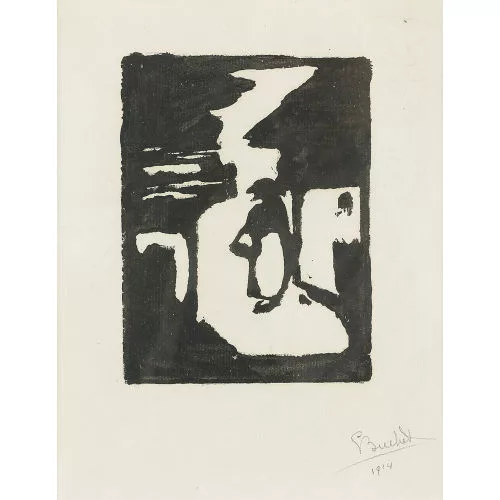 Gustave Buchet — Frau vor dem Haus.