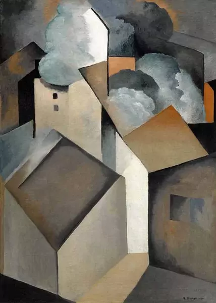GUSTAVE BUCHET — Recto: Kubistische Häuser. 1927/30. Verso: Stilleben mit Büchern. 1941. — Koller Auktionen