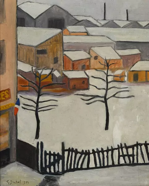 Maisons sous la neige