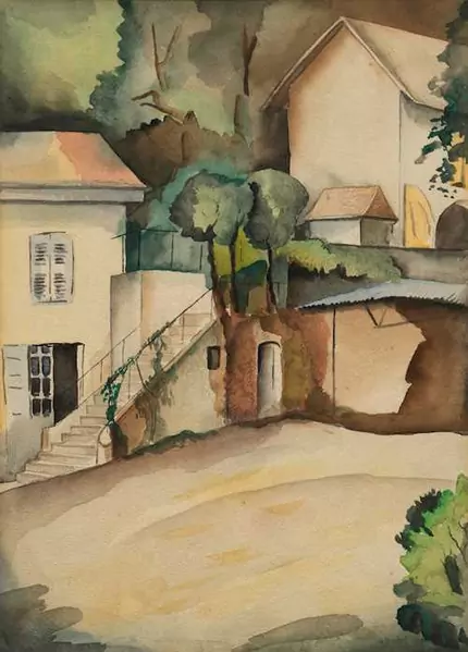 GUSTAVE BUCHET — Cour de ferme. 1938. — Koller Auktionen