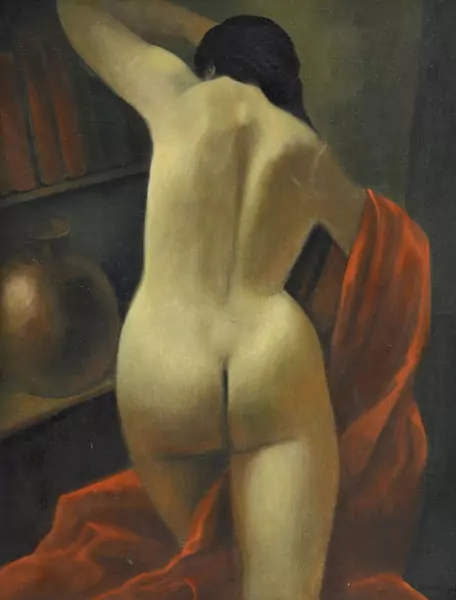 Nu à la draperie rouge